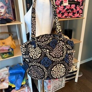 Vera Bradley - Stylish Patterned Shoulder Bag - Black and Cream preloved